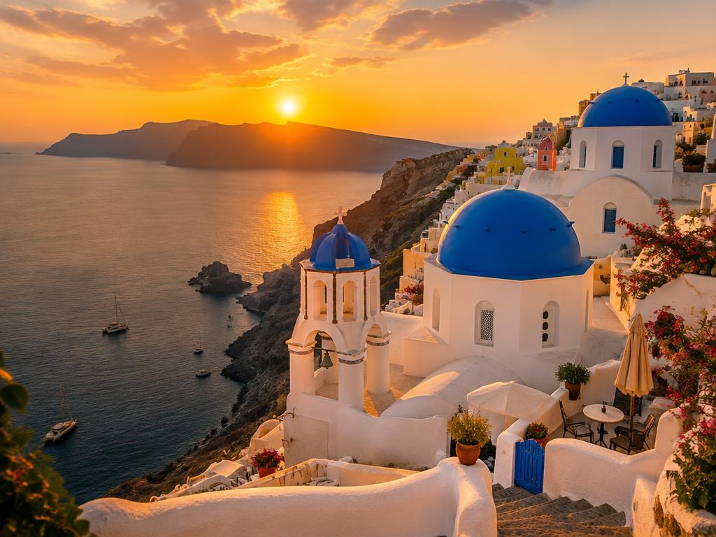 Solnedgångar på Santorini